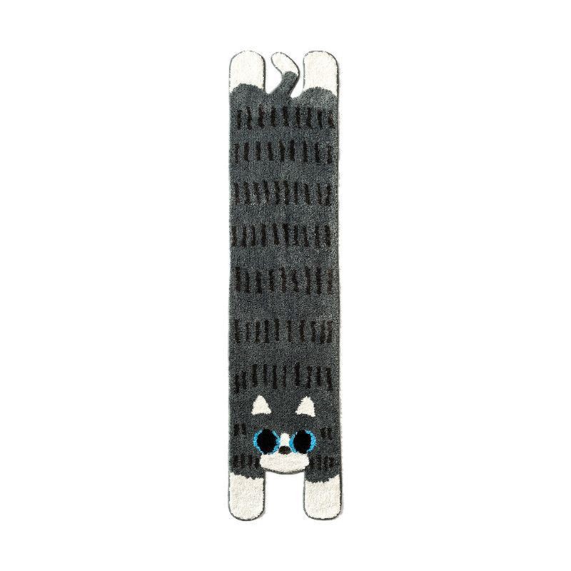 Bathroom Rug Cute Long Cat Shaped Velvet Soft Thick Non