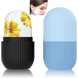 2 Pack Rodillo de hielo facial, Hielo para Masaje Facial Reutilizable para ojos, cuello, rodillo de masaje facial de belleza para eliminar círculos os