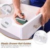 DOITOOL White Plastic Drawer Track Guide, 10Pc Plastic Cabinet Drawer