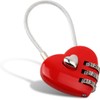 Red Heart Shape Padlock Mini 3 Digit Code Lock with