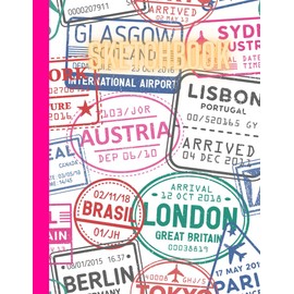 Travel Stamps Sketchbook: Visa Stamps Pattern Sketchbook, Notebook Journal for Kids teens and adults, Drawing notebook for writing and sketching, ... Paper Pad 8.5" x 11" - Notebook 100 Pages