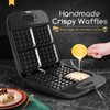 Aigostar Waffle Maker, 4-Slice Nonstick Waffle Iron, 1400W Square Waffle