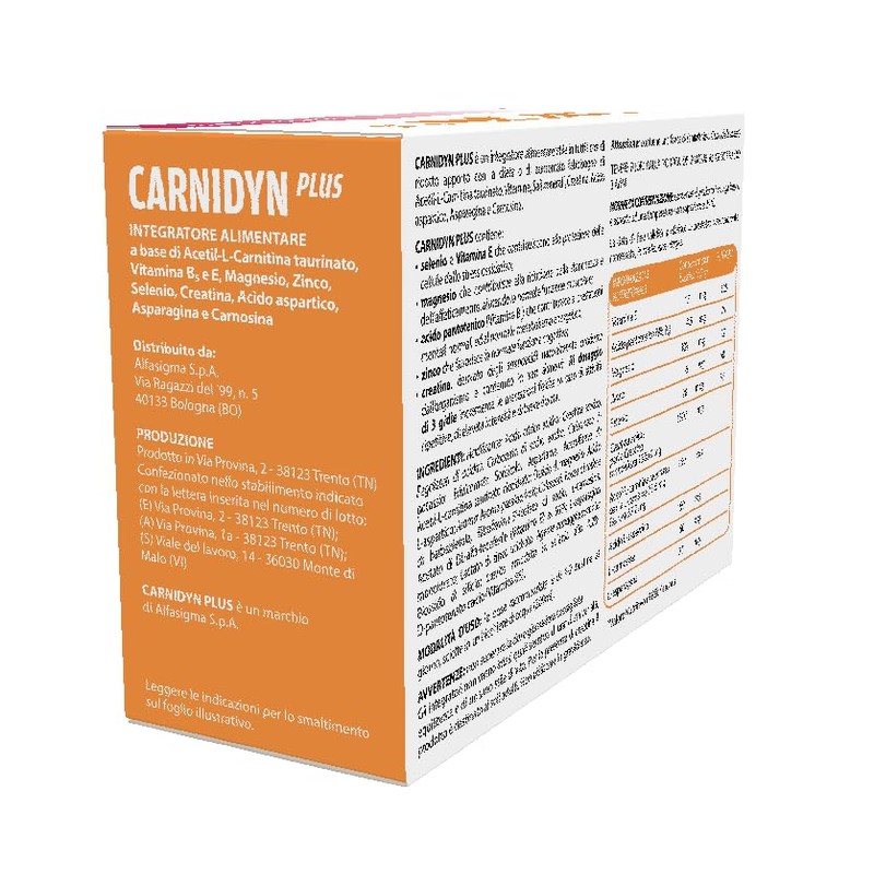 Carnidyn Plus Integratore Alimentare per Stanchezza Mentale e Fisica, 20