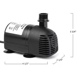 AEO 12V - 24V DC Brushless Submersible Water Pump, 410GPH (1 Pack)