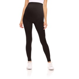 Sweet Hearts Maternity Leggings for Women- High Waist Maternity Pants Pregnancy Clothes for Women Made in USA (Black, L)