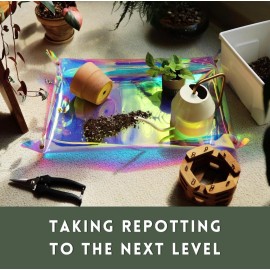 The Green Alcove Plant Repotting Mat for Indoor Outdoor Gardening Holographic Roll Out Potting...