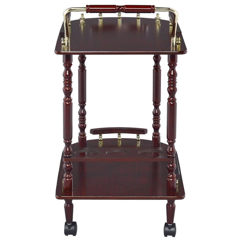 Coaster CO- Serving Cart Accents, Merlot and Brass