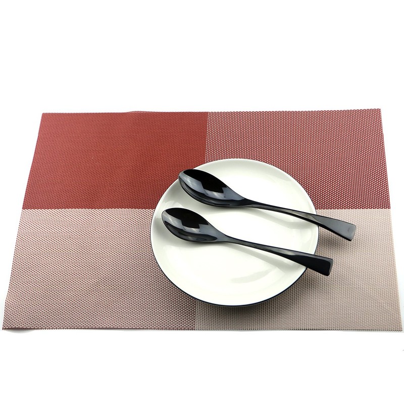 Uniturcky Stainless Steel Mirror Polished Black Flatware Set , Steak