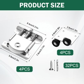 4 Sets of Sliding Door Rollers, Quiet Sliding Door Rollers, Galvanised Iron Castors for Sliding Doors, Double Spring Design, Furniture, Wardrobe Castors, Sliding Castors for Cupboard, Window
