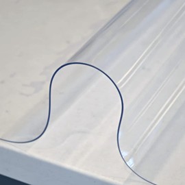 Byson PVC Table Cover Protector 20 x 40 inches, 2 mm Thickness Waterproof Vinyl Clear Plastic Easy Clean Dining Coffee Table Kitchen Countertop