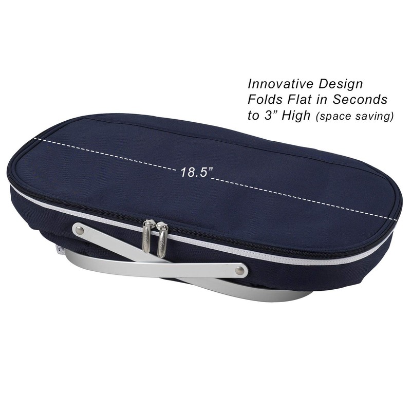 Picnic at Ascot Collapsible Insulated Picnic Basket Equipped with Service