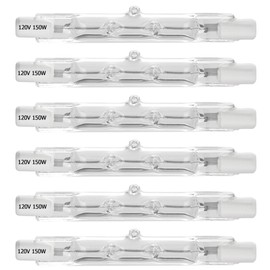 6 Pack Halogen Bulb R7S Base J Type 78mm Double Ended Floodlight Bulb 120 Volts 150 Watt T3 for Work, Security, Landscape Lights and Floor Lamps