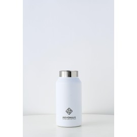 REVOMAX Official Cap, 9 oz, 9.5 fl oz (266 ml), Carbonated Stainless Steel Bottle, Hot for 18 hours, Cold for 36 hours, Vacuum Insulated, Water Bottle, Gift, Revo Max (Matt White)