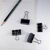 Double Clips, 4 Sizes 15mm, 19mm, 25mm, 32mm, Metal, Black,