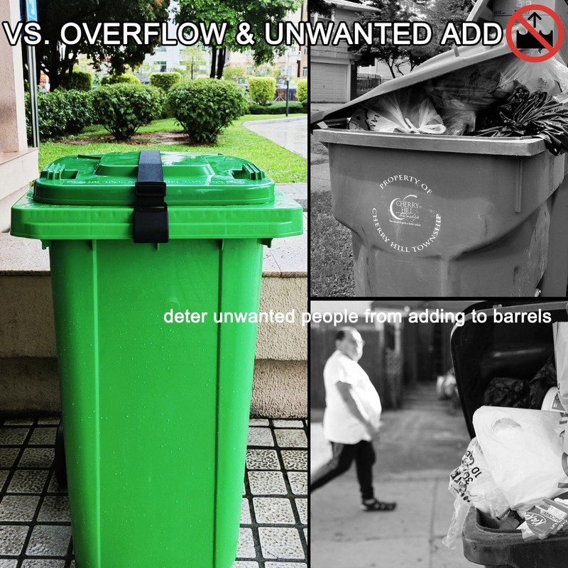 Metal Double Claw Trash Can Locks Strap for Animals,Universal Trash