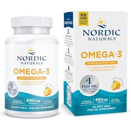 Nordic Naturals | Suplemento Alimenticio | Omega‑3 690 mg | 60 Cápsulas Blandas | 100% Puro | Sin OMG