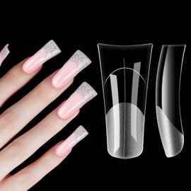 Gelike ec Dual Nail Forms Set: Duckbill Dual Nail Forms Nail Gel Shapes Nail Form Set for Polygel Extension Manicure Nail Art Design Salon DIY 120 Pieces 12 Size