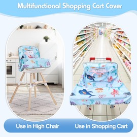 YooxArmor Shopping Cart Cover for Baby, Cotton Cart Cover for Babies, Thin High Chair Cover Grocery Cart Cover for Baby Boy and Baby Girl, Portable Toddler Infant Highchair Cover for Restaurants