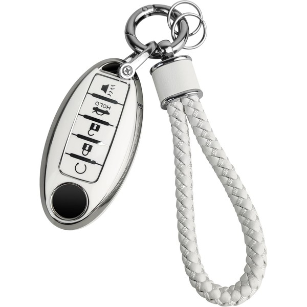 JOYEAR for Nissan Keychain with Key Fob Cover Compatible with
