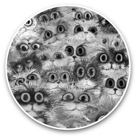 2 x 7.5cm Vinyl Stickers - Funny Cats Kittens Illustrations Decals 43926