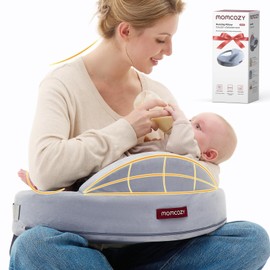 Momcozy Nursing Pillow for Breastfeeding - Ergonomic Comfort & Support - Original Plus Size Feeding Pillow with Pioneering Safety Fence for Easier and Healthier Nursing - Fit for All, Removable Cover