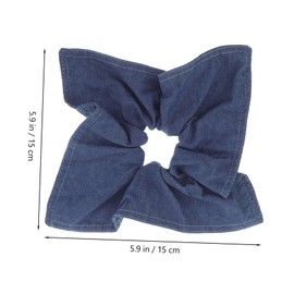 Ipetboom Hair Ties for Women - Large Denim Hair Scrunchie Bow Rope Soft Elastic Ponytail Holders for Thick Curly Stylish Square Scarves Headband Comfortable and Strong Hold Accessories - Blue