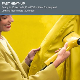 Rowenta PurePop Handheld Steamer for Clothes 1.5Lbs 15 Second Heatup,2.3 Oz Capacity 1150 Watts Portable,Ironing,Fabric Steamer,Garment Vacation Essentials,Travel Must Have Yellow DR2026 DR2026U1
