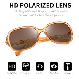 FEISEDY Gafas de sol polarizadas cuadradas Vintage para mujer 100% UV400 Gafas de sol de moda para conducción al aire libre B2526