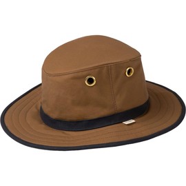 Tilley Hats TWC7 Waxed Cotton Outback Hat - Tan-Navy 7 7/8