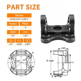 1310 Series Flange Yoke 2-2-939+5-153X U Joint Kit for Ford 8.8" to 7.5"