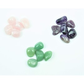 Steinfixx® - Premium gemstone mix relaxation | 3 jumbo pocket stones | aventurine, rose quartz, amethyst tumbled stones | chakra stone
