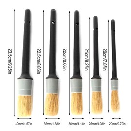 kingsea Car Detailing Brush Set, Ultra Soft Natural Boar Hair Car Detail Brush Set, Cleaning Tool for Clean Interior or Exterior Spaces, Wheels, Tires, Engine Bay Leather Seats