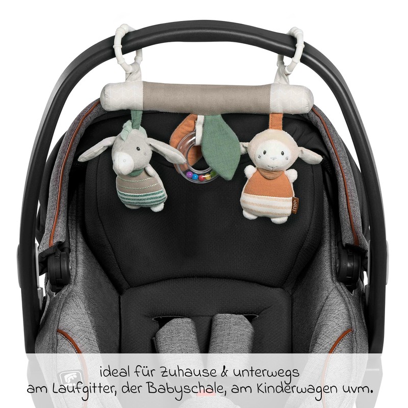 Fehn Activity Trapeze Hanging with Sheep & Donkey Animal Pendants