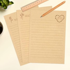 KSIWRE Juego de 72 piezas de papelería vintage, 24 papeles de escritura con 12 sobres a juego, kit de papelería de aspecto antiguo para escribir carta