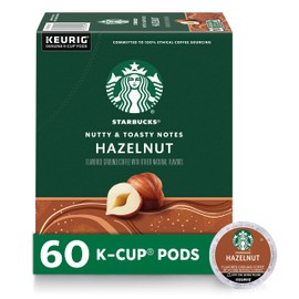 Starbucks K-Cup Coffee Pods, Hazelnut Flavored Coffee, Naturally Flavored, 100% Arabica, 6 boxes (60 pods total)