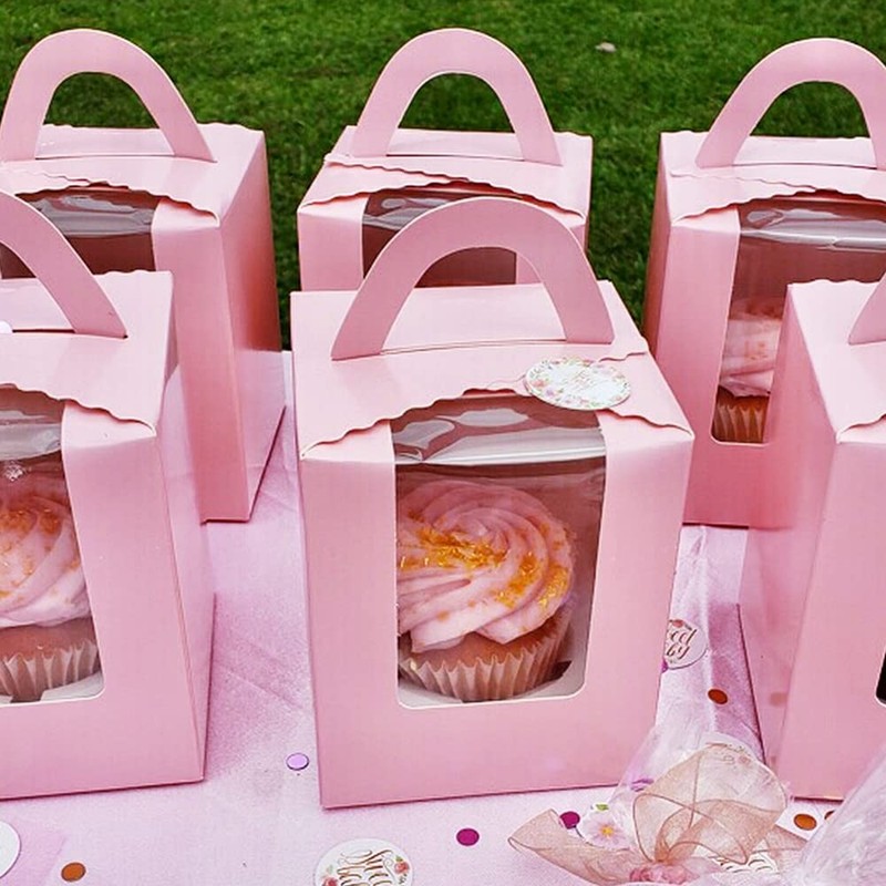Goalfly 24 Pcs Single Cupcake Boxes, Individual Cupcake Boxes, Cupcake