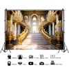 Leyiyi 10x8ft Elegant Hall Backdrop for Photography Luxurious European Golden