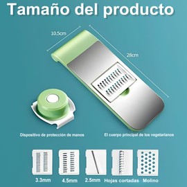 Wzenclave Cortadora Verduras Multifuncional Cortadora Verduras con 5 Cuchillas de Acero Inoxidable Cortadora Cocina Cortadora Verduras y Ensaladas Utensilios Cocina Patatas Cebollas Frutas