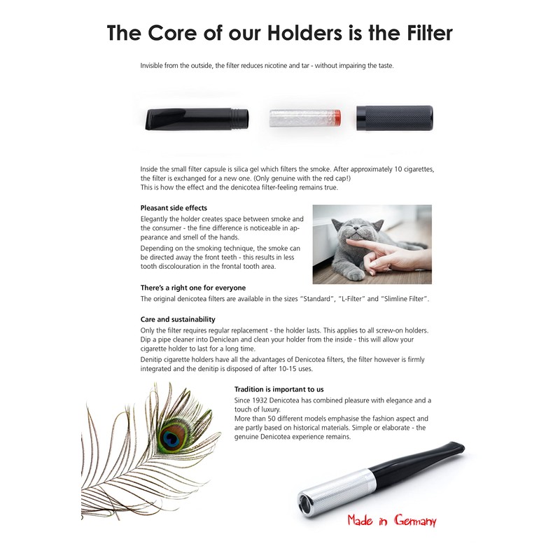 Denicotea 4 x Zigarettenhalter Weiß und Silber Farbe