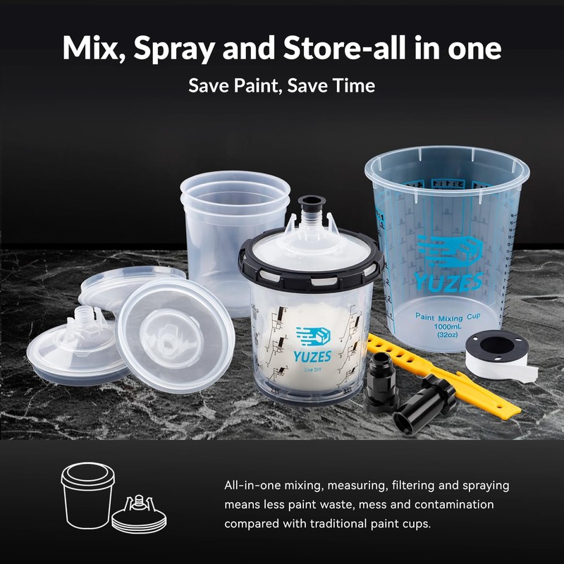 Disposable Paint Cups 20 oz, 40-Pack Paint Cups with Lids