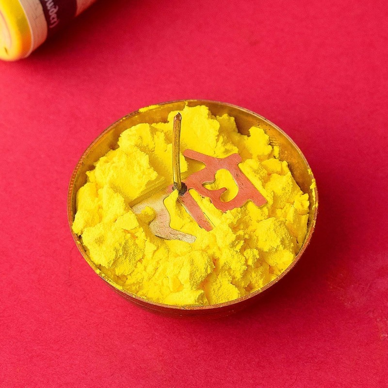 SATVIK Set of 2 Yellow Saffron Chandan Tikka Powder for