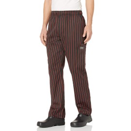 Chef Code unisex adult Chefs Pants, Chalkstripe Red, Small US