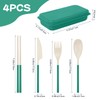 JEPELUS 4PCS Collapsible Utensil Sets for Lunch Box, Reusable Cutlery