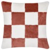 Heya Home Cozee Check Faux Fur Cushion Cover, Lilac