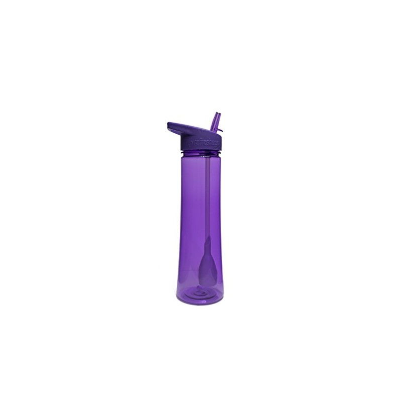 refresh2go 1050-PL-2pk Sleek Filtered Water Bottle, 2-Pack, Purple
