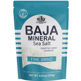 LE MARINIER Sal Marina Mineral De Baja California, Molida Fina, 0.6 Lb – 8.81 Oz | 100 % Natural Y Sin Refinar | Auténtica Sal Marina De Baja Californ