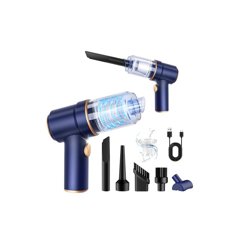 KMM Handheld Car Vacuum Cleaner with LED Light & Multi-Nozzles