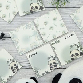 8 Pack Cute Panda Sticky Note,400 Sheets Self-Stick Note Pads Memo Pads Animal Notepad Message Note for Kid Plan Index Reminder Study School Office Home Supplies