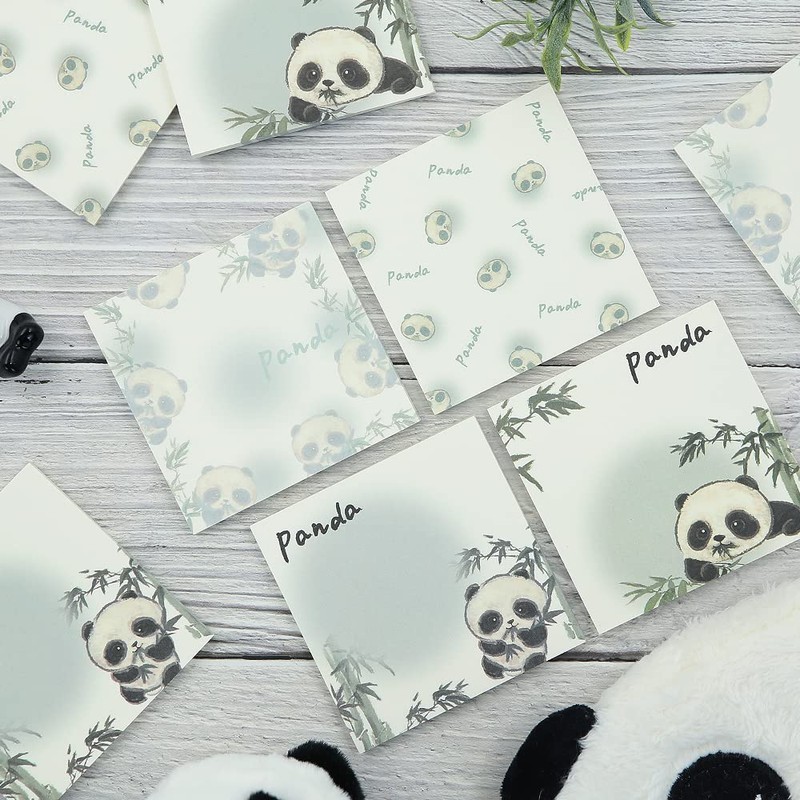 8 Pack Cute Panda Sticky Note,400 Sheets Self-Stick Note Pads