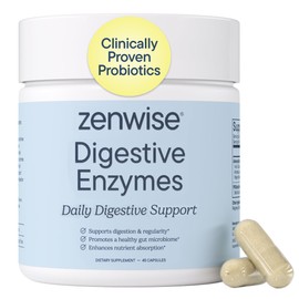 Zenwise Health Digestive Enzymes with Bromelain & Papaya - Multi Enzymes Digestion Supplement with Probiotics & Prebiotics for Gut Health, Gas & Bloating Relief - Men & Women - 45 Vegetarian Capsules
